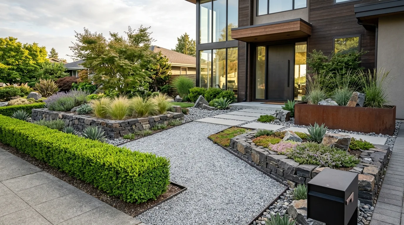 7 Front Yard Landscaping Ideas with Rocks for Easy Design